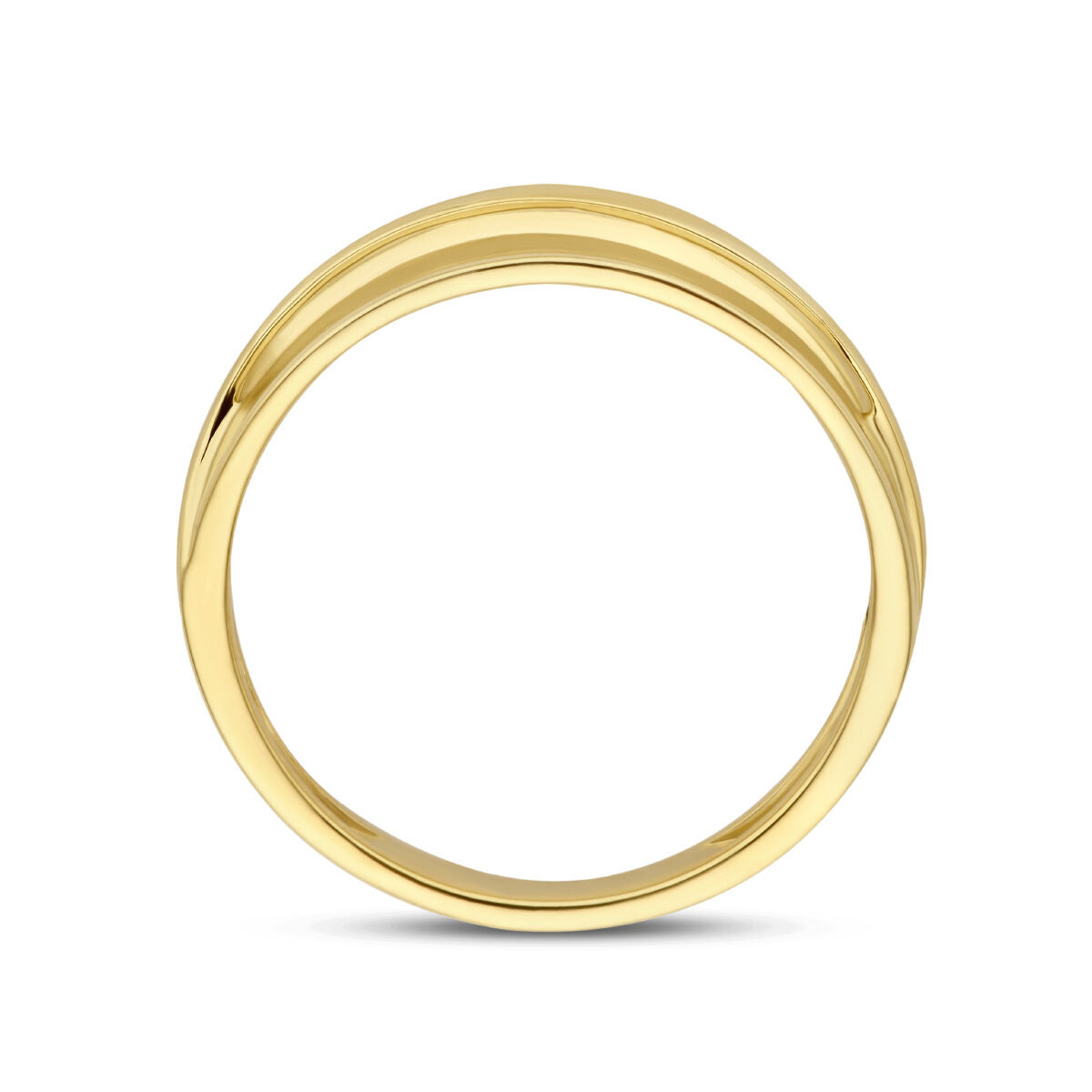 ring poli/mat 14K geelgoud