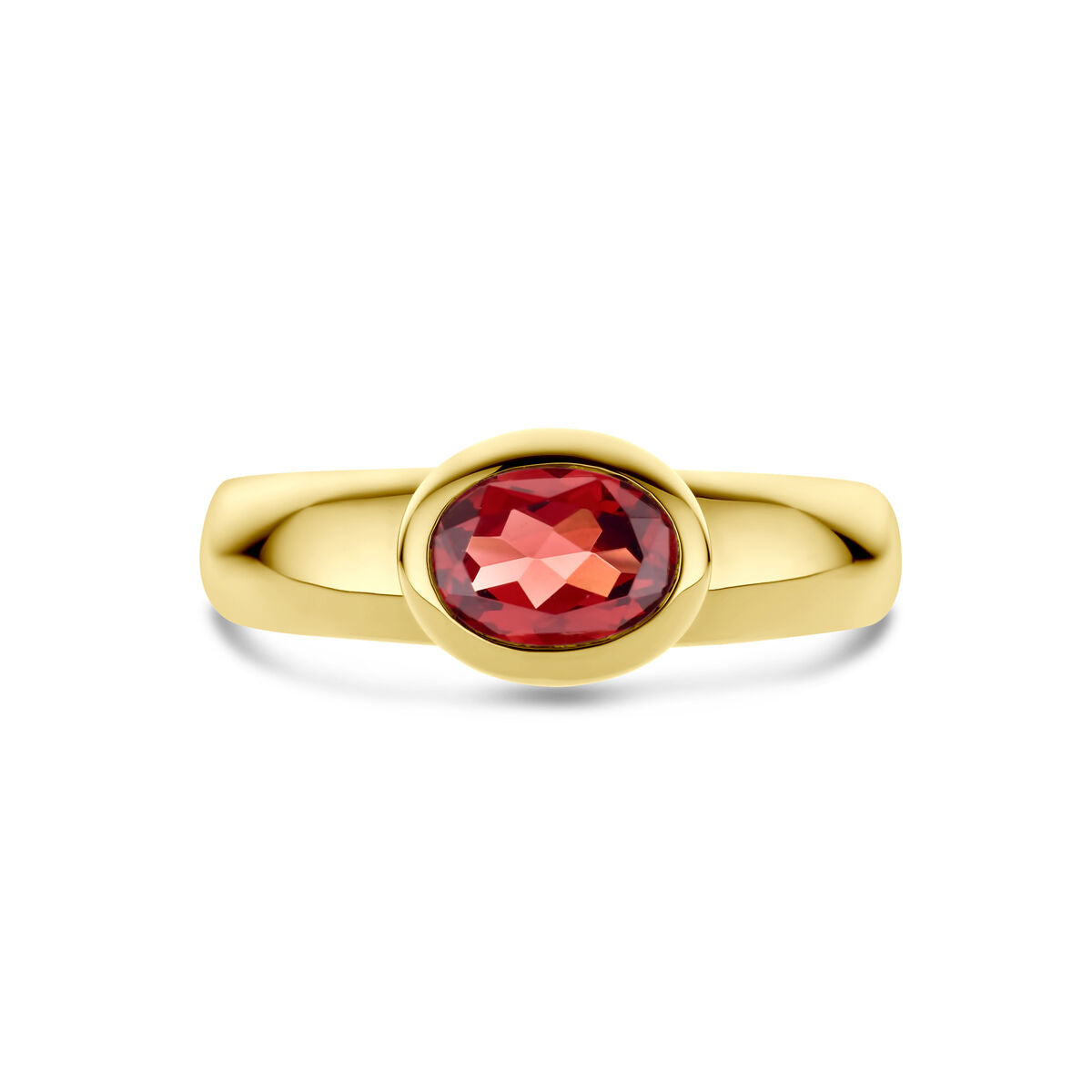 ring granaat 14K geelgoud