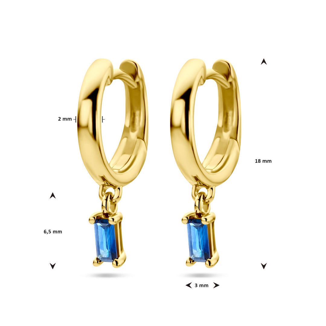 drop earrings sapphire 14K yellow gold