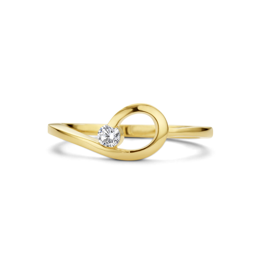 ring zirkonia 14K geelgoud