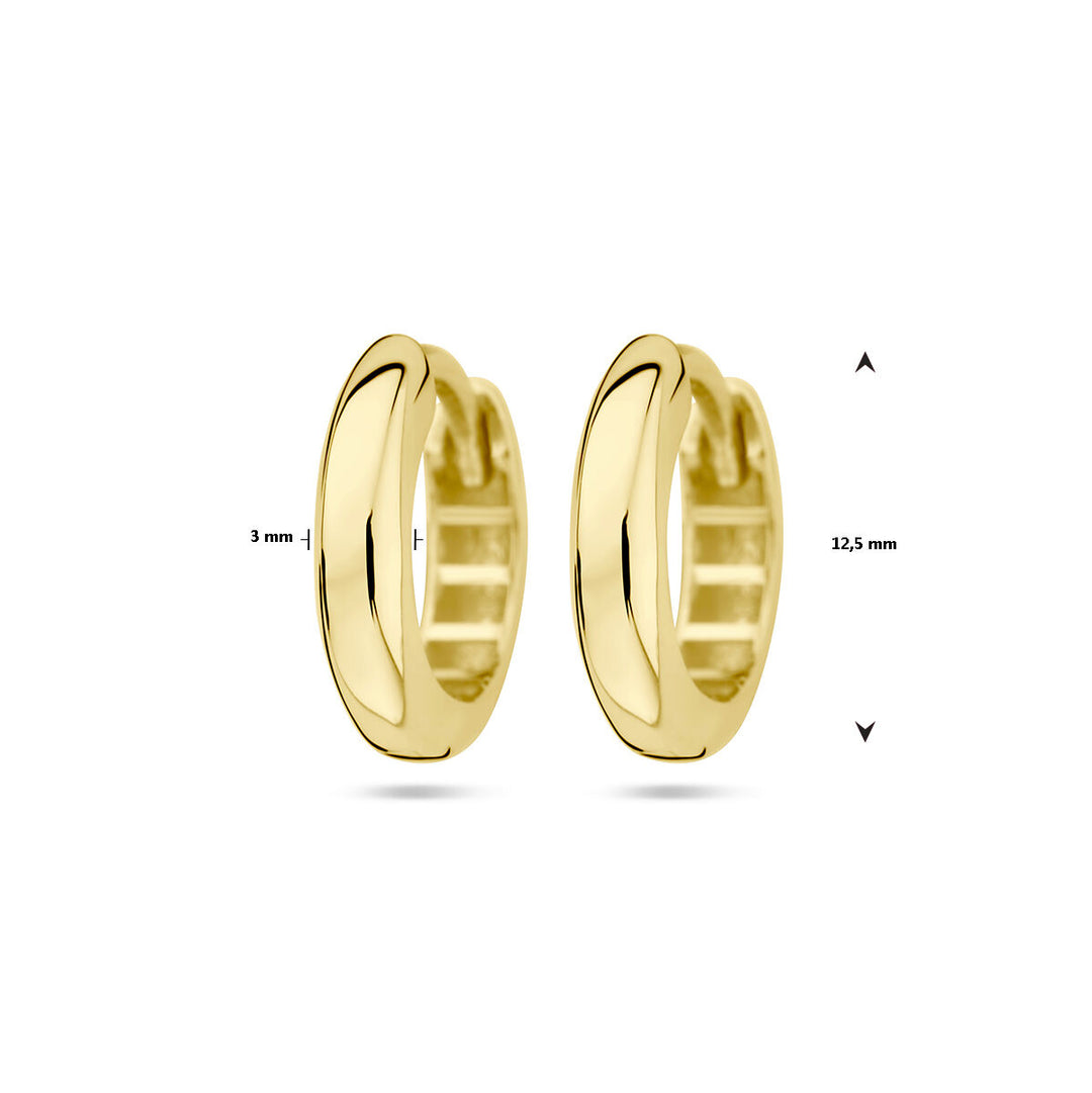 drop earrings 3.0 mm semi-circular tube 14K yellow gold