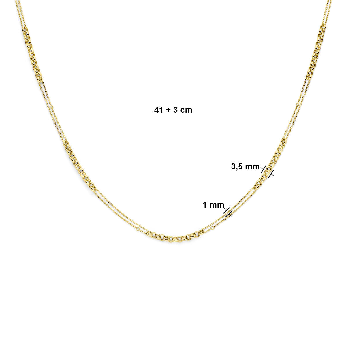 Gouden dames ketting 14K