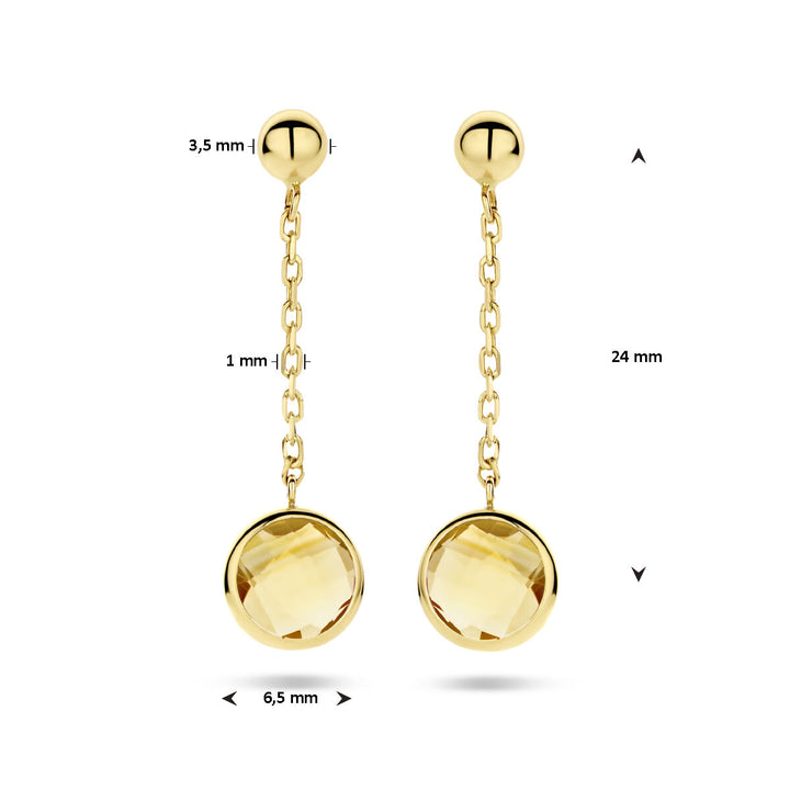 citrine earrings 14K yellow gold