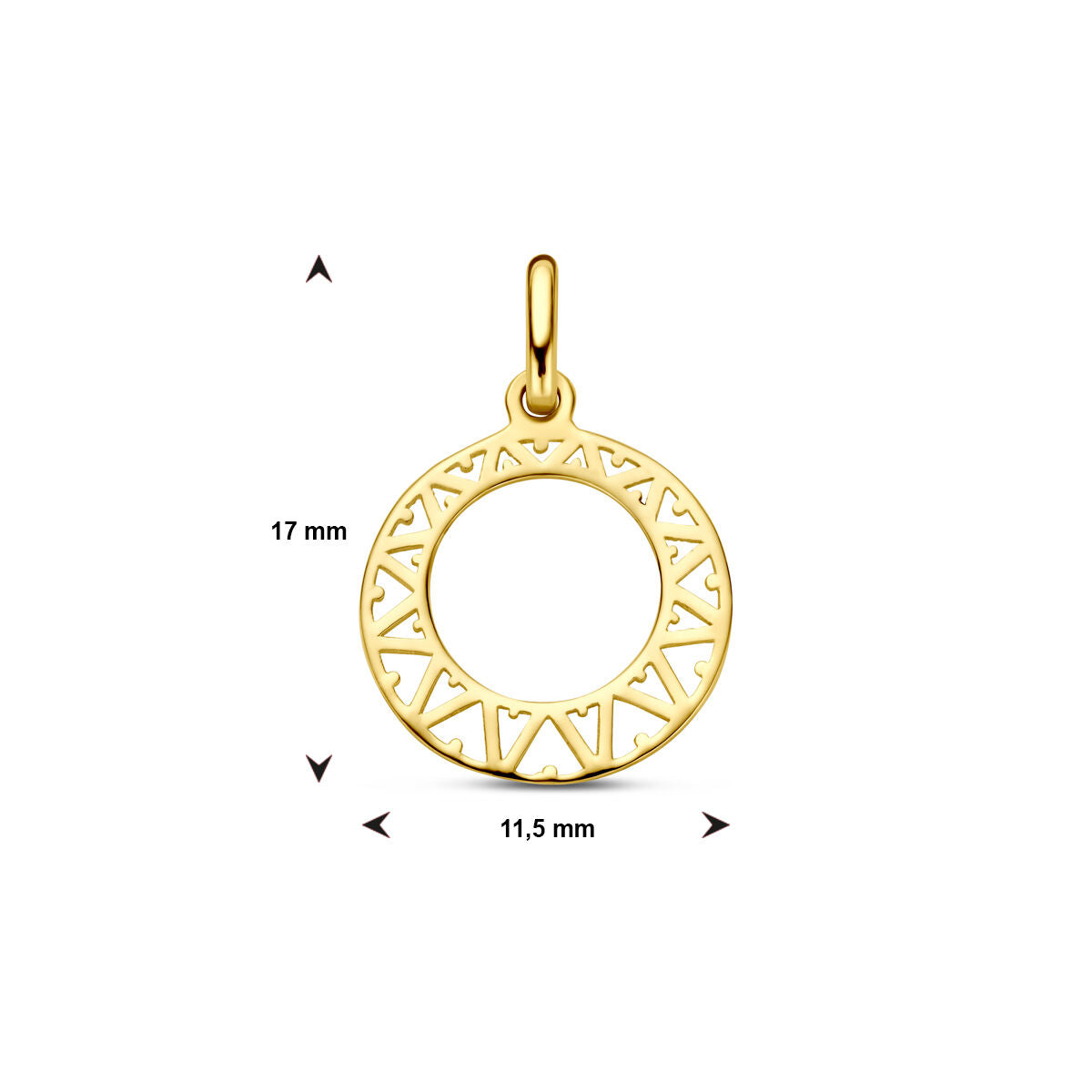 pendant circle 14K yellow gold