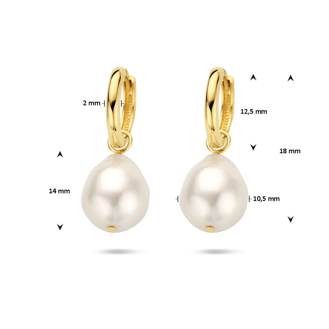 drop earrings baroque pearl 14K yellow gold