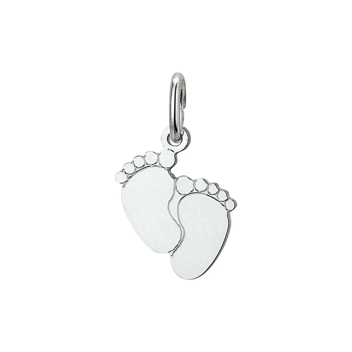 pendant baby feet silver white 