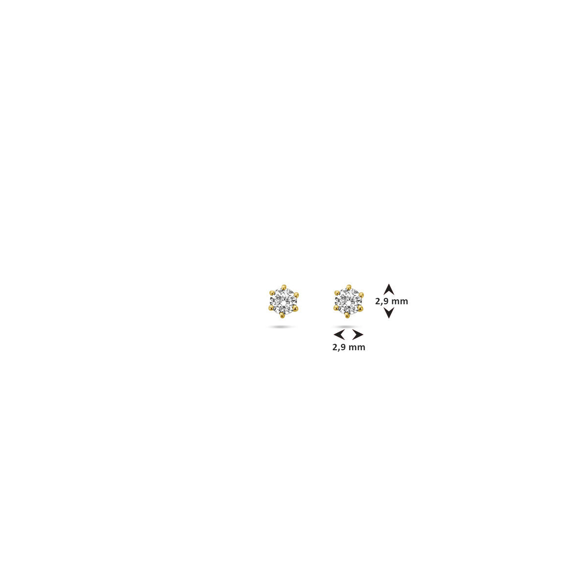 oorknoppen diamant h si 14K geelgoud