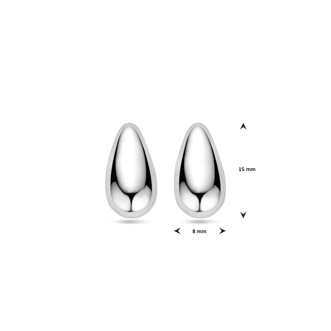 oorknoppen druppel 15 mm zilver gerhodineerd