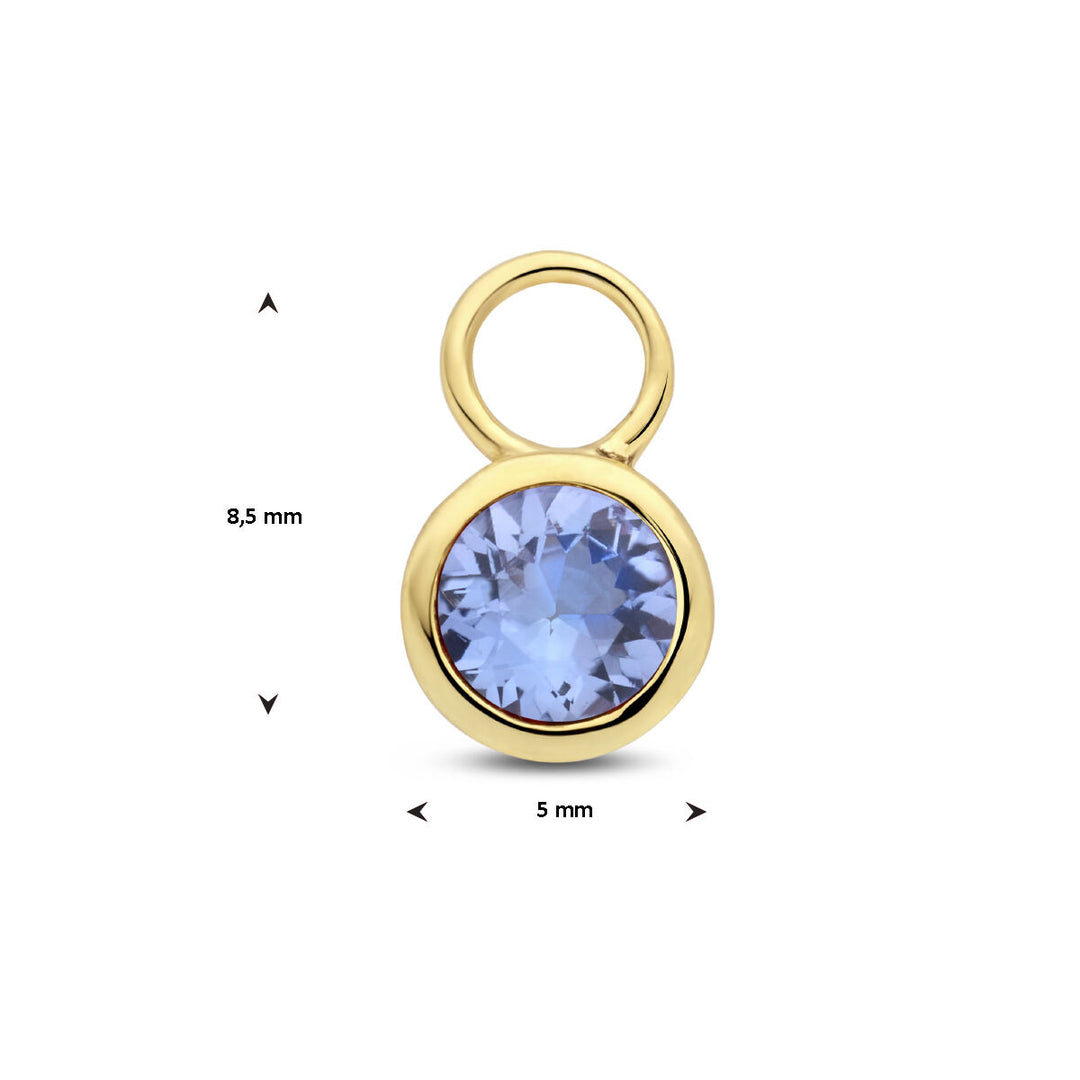 earring pendant tanzanite per piece 14K yellow gold