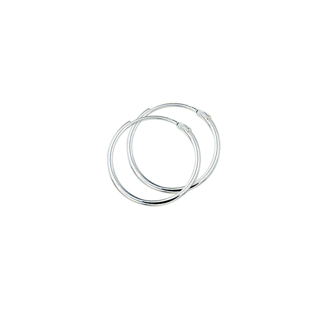 earrings 1.3 mm round tube silver white