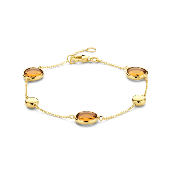 Gold bracelet ladies citrine 14K