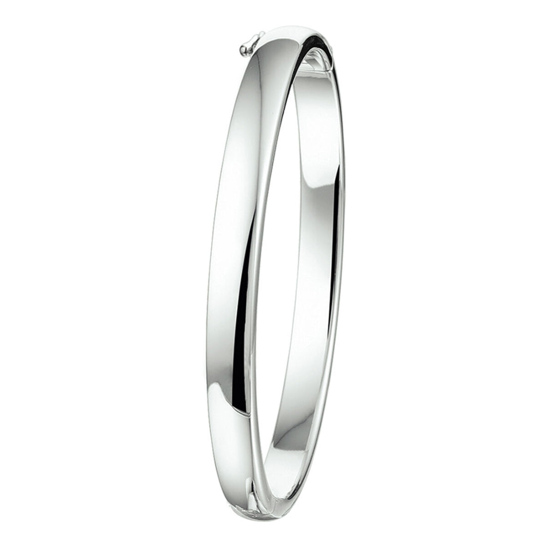 bangle hinge solid 6 mm silver rhodium plated