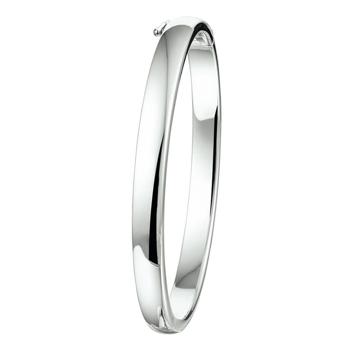 bangle scharnier massief 6 mm zilver gerhodineerd