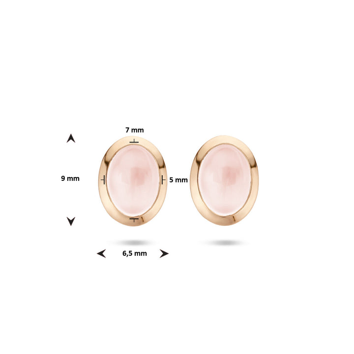 ear studs rose quartz 14K rose gold