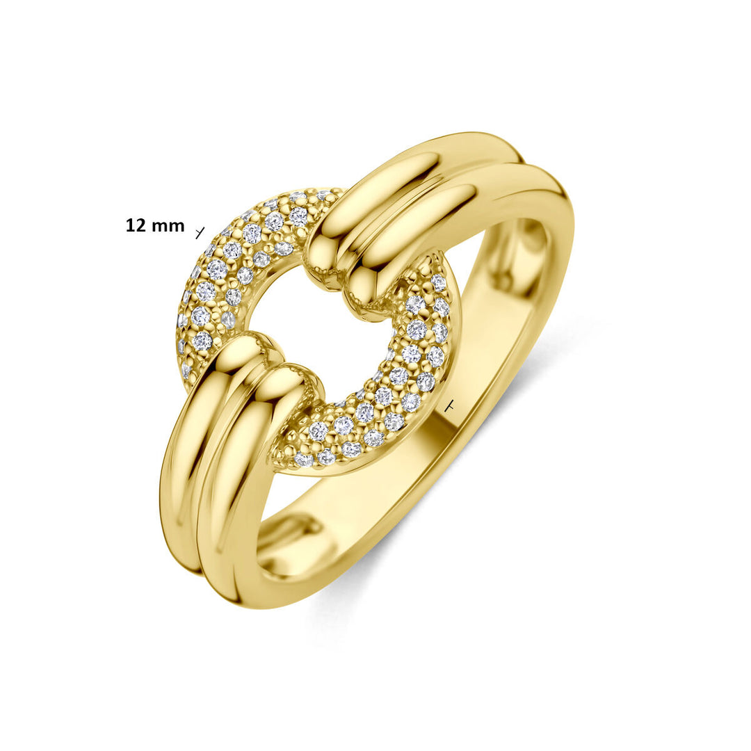Gouden damesring met diamant – 14k geelgoud
