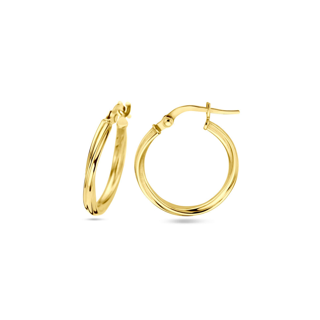 earrings twisted tube 2.0 mm 14K yellow gold