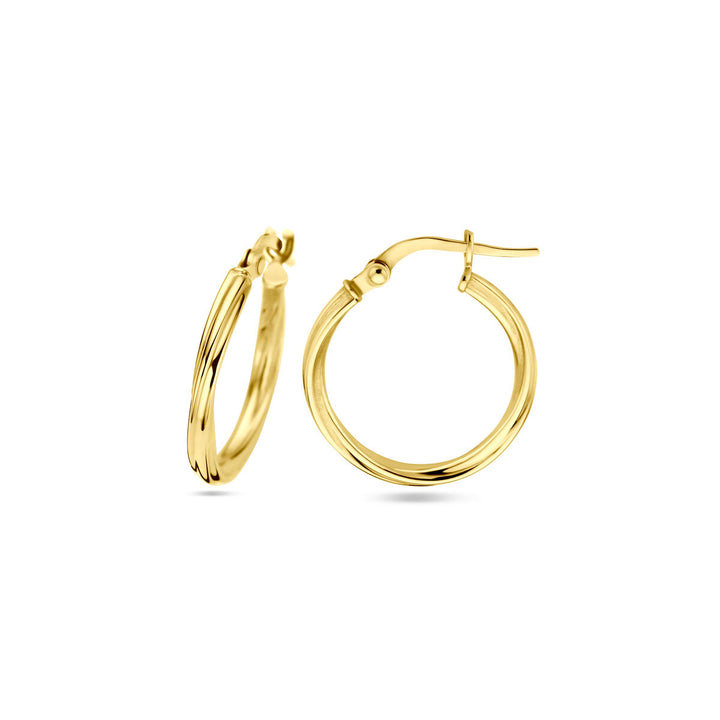 earrings twisted tube 2.0 mm 14K yellow gold