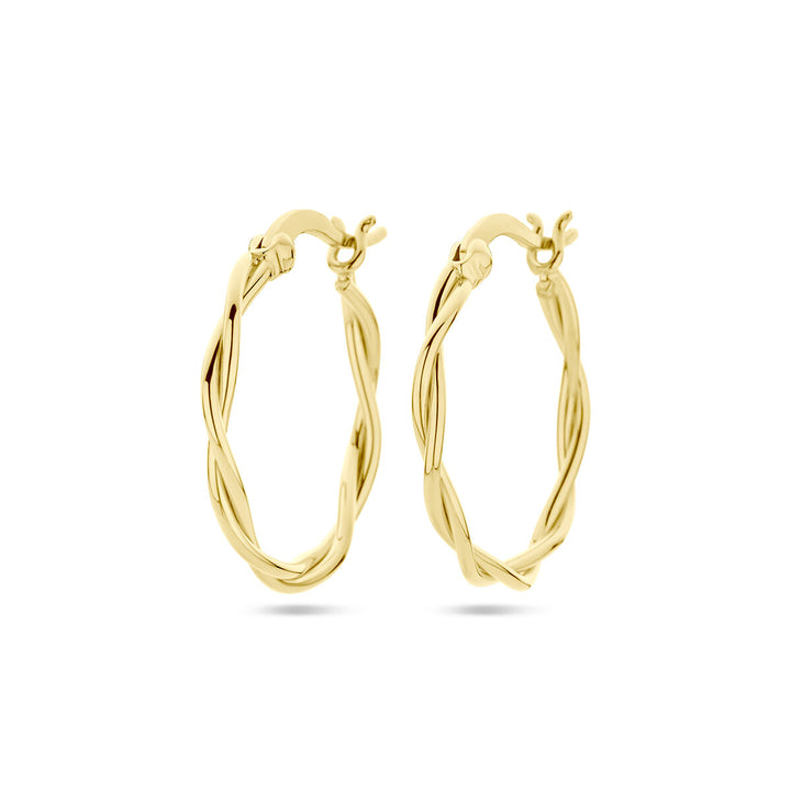 oorringen gedraaide buis 2,0 mm 1 micron zilver verguld (geel)