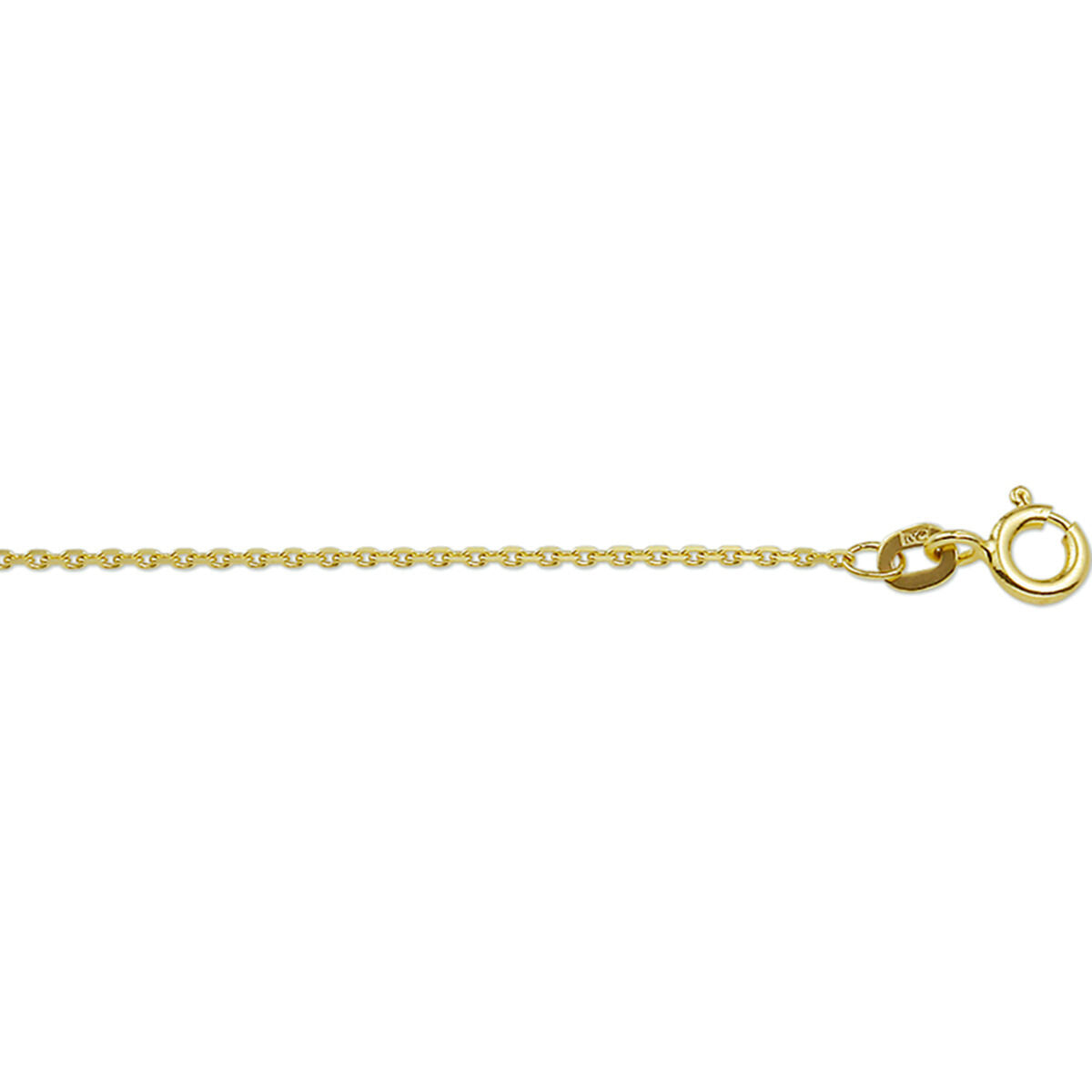 18k geelgouden ketting met anker schakels en een karabijnsluiting.