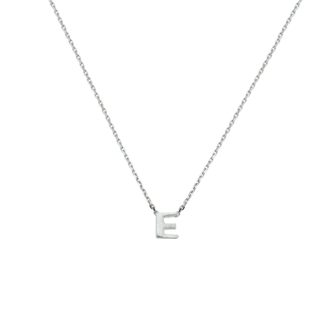 Silver necklace ladies letter rhodium plated