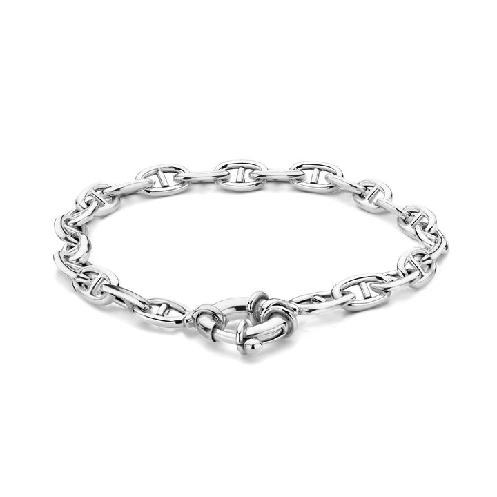 armband marine 5,8 mm 19 cm met groot springslot zilver gerhodineerd