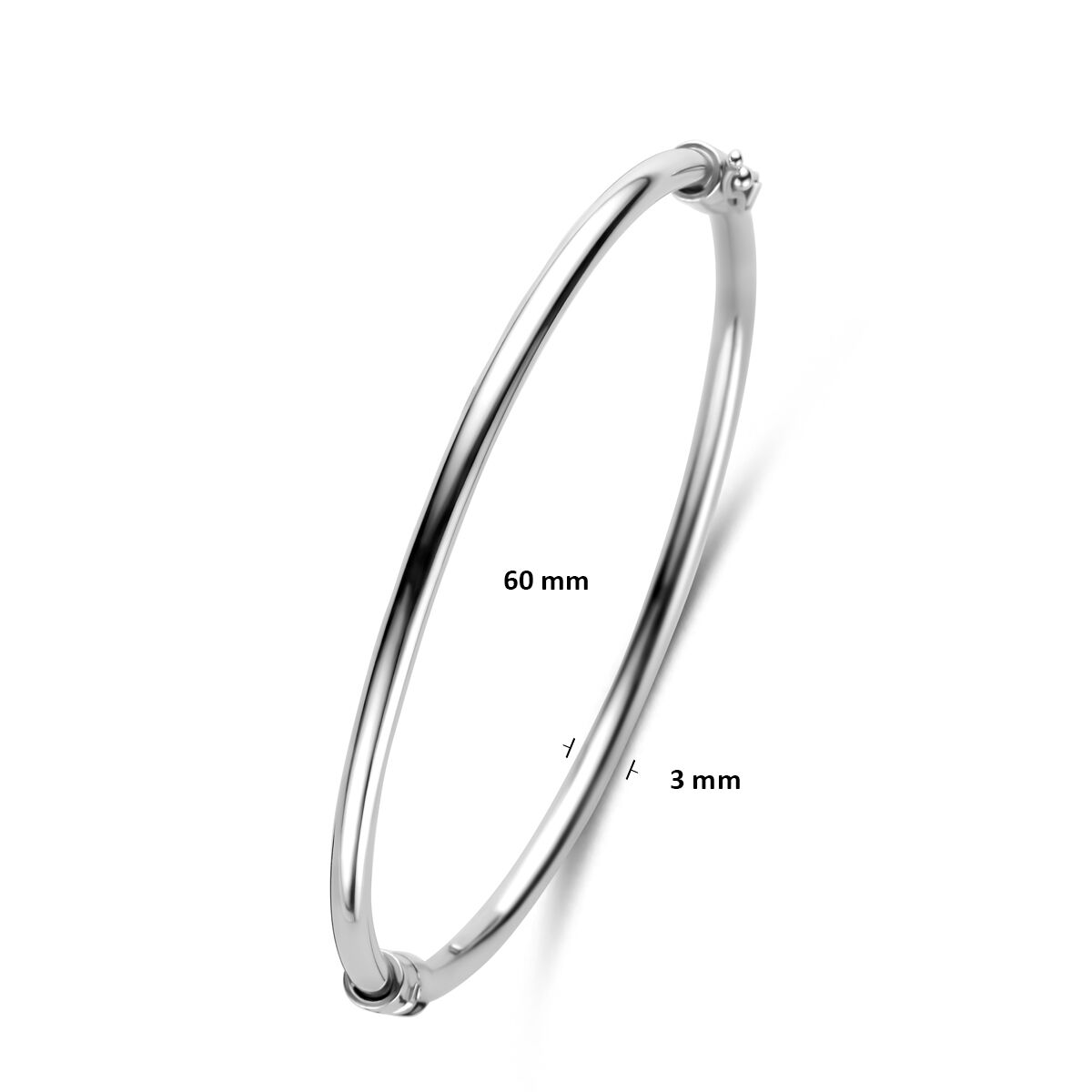 Zilveren bangle armband dames – gerhodineerd