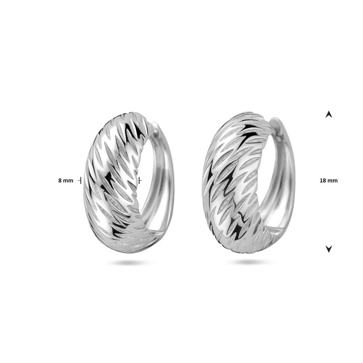 klapoorringen poli/mat 18 mm zilver gerhodineerd