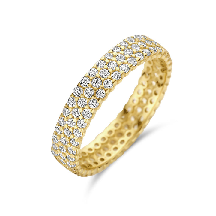 ring zirkonia 4 mm 14K geelgoud