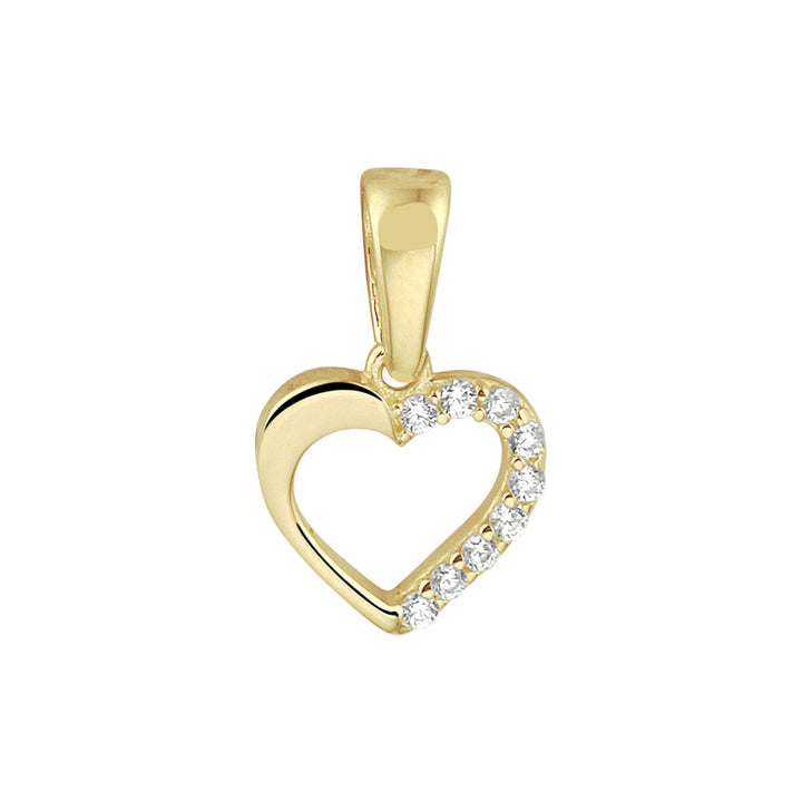 pendant heart zirconia 14K yellow gold