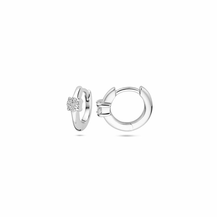 klapoorringen zirkonia 10 mm zilver gerhodineerd