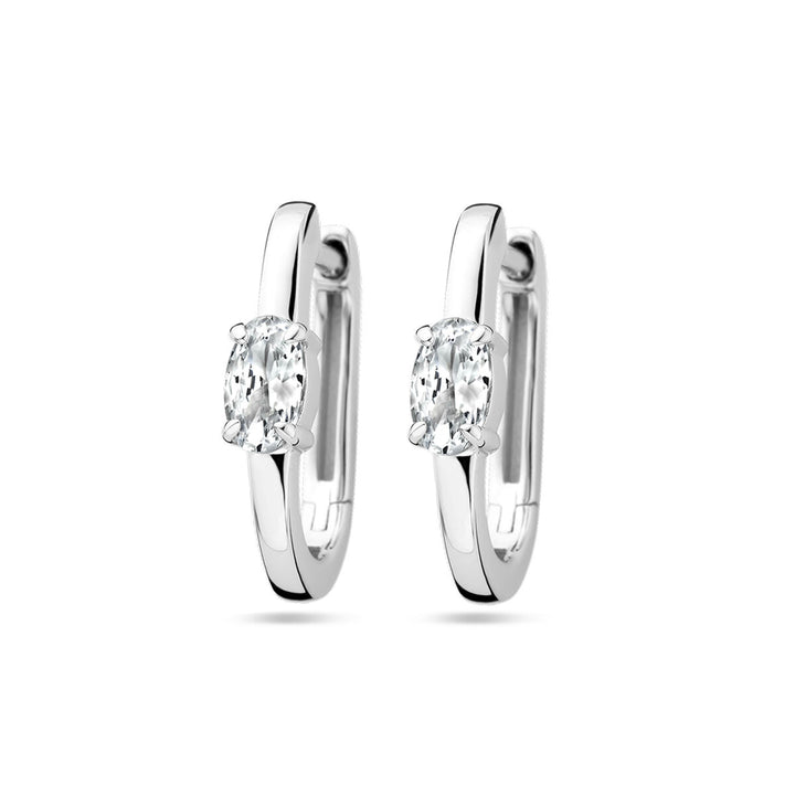 drop earrings zirconia silver rhodium plated