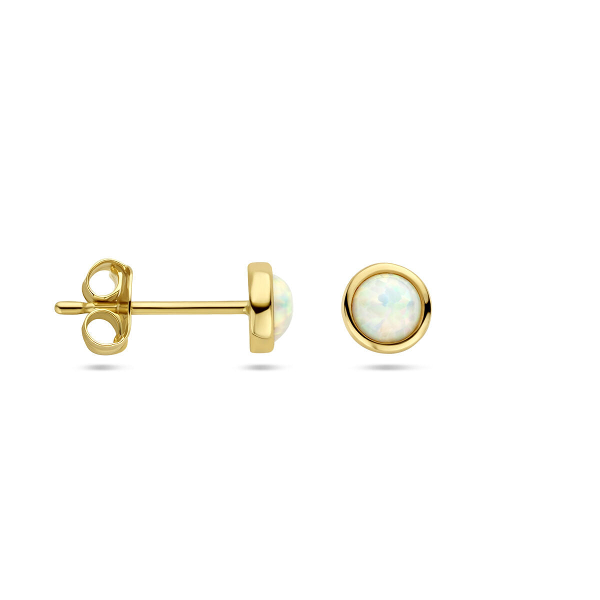 oorknoppen opaal 14K geelgoud