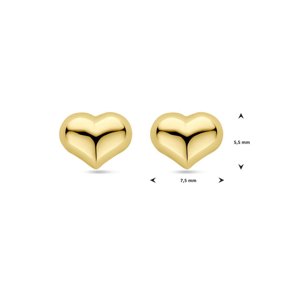 oorknoppen hartje 5,5 mm 14K geelgoud