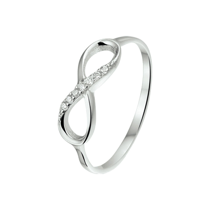 ring infinity zirconia silver rhodium plated