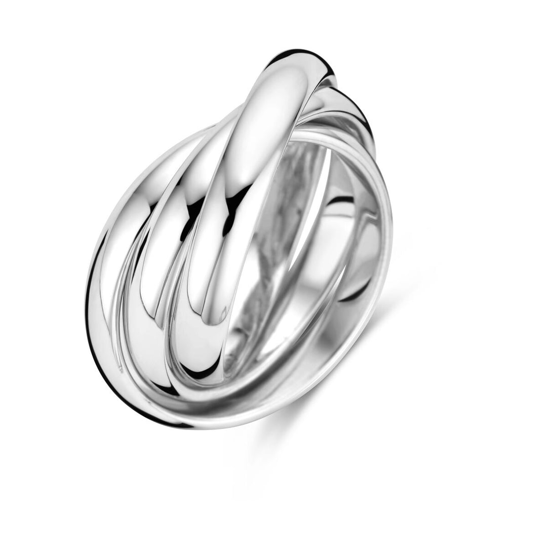 trinity rings silver rhodium plated