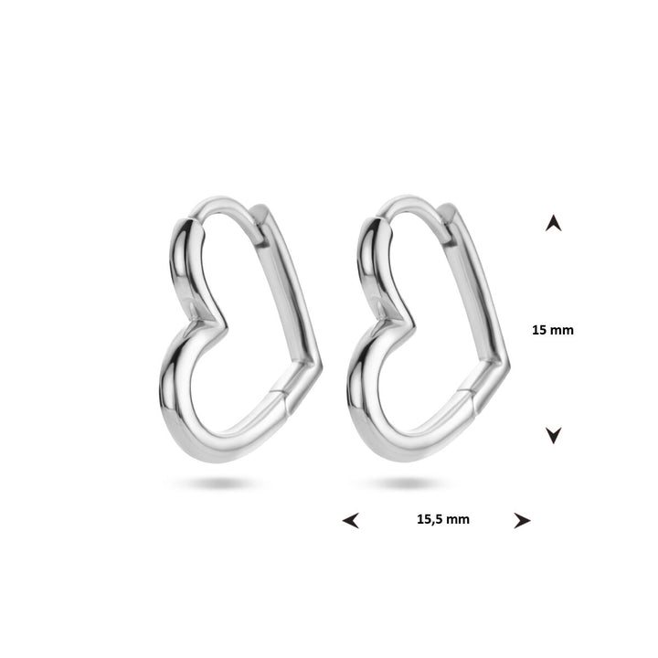 Ohrringe Herz Silber rhodiniert