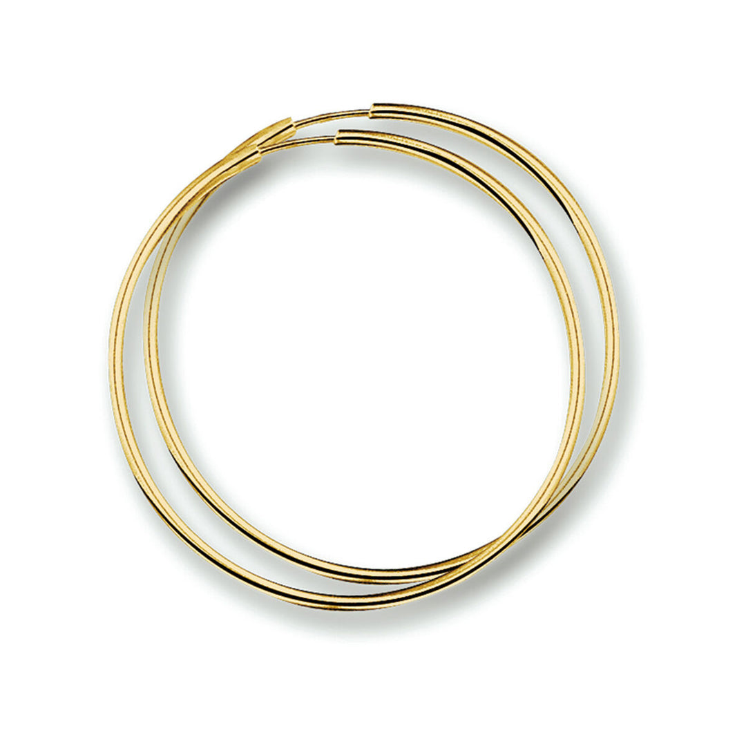 earrings 1.8 mm round tube 14K yellow gold