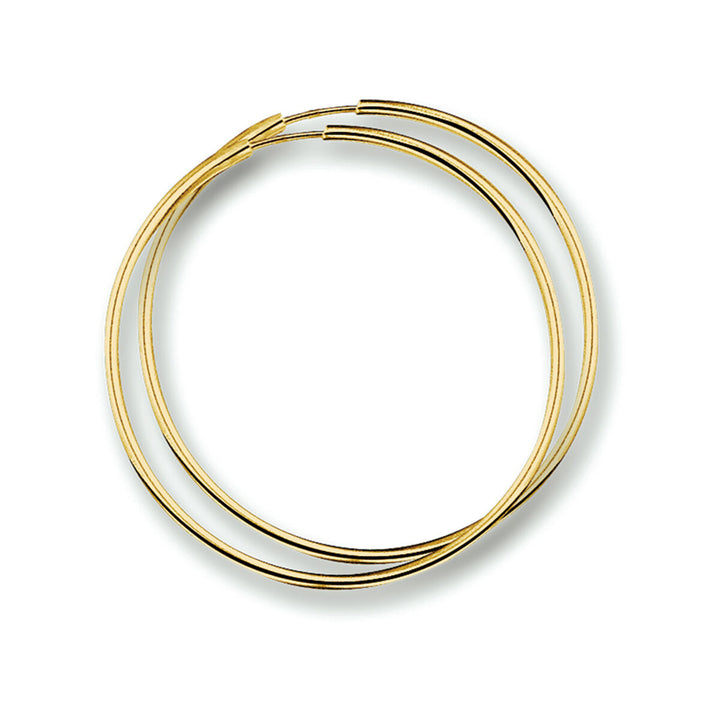 earrings 1.8 mm round tube 14K yellow gold