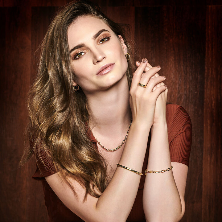 armband anker 5,5 mm 19 cm Zilgold (geelgoud met zilverkern)