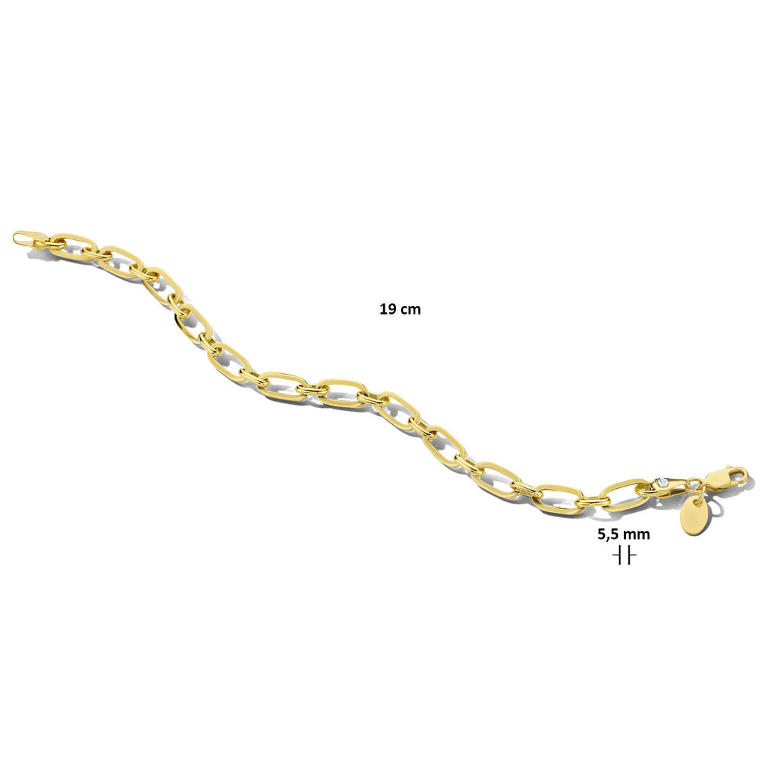 armband anker 5,5 mm 19 cm Zilgold (geelgoud met zilverkern)