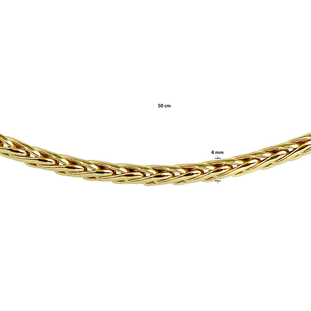 foxtail necklace 4.0 mm Zilgold (yellow gold with silver core)