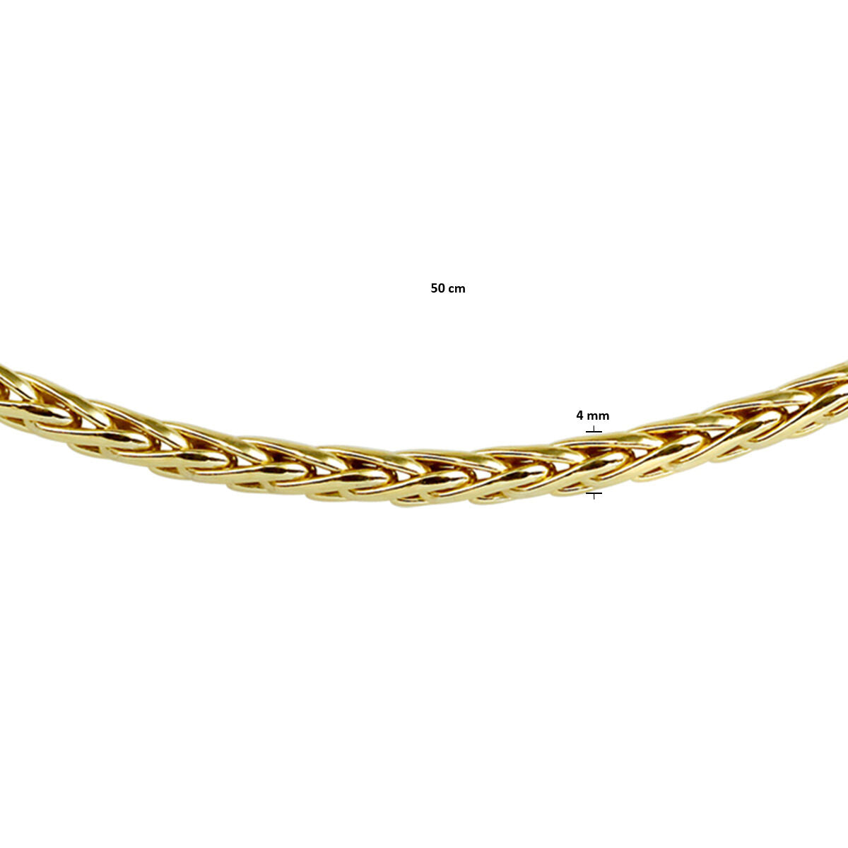 collier vossestaart 4,0 mm Zilgold (geelgoud met zilverkern)