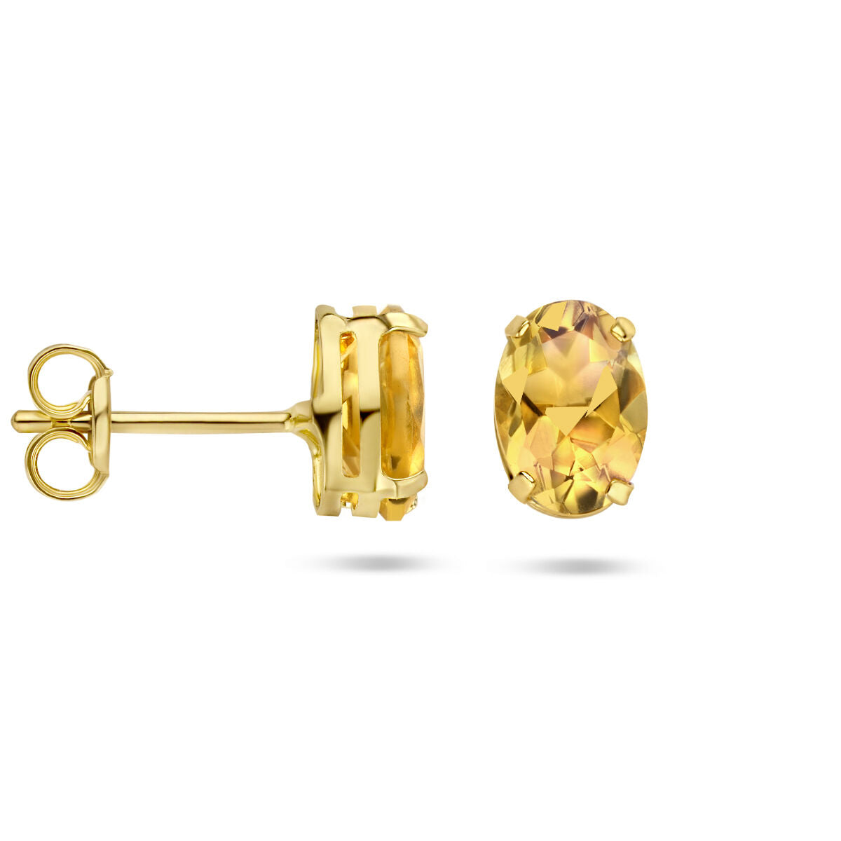 ear studs citrine 14K yellow gold