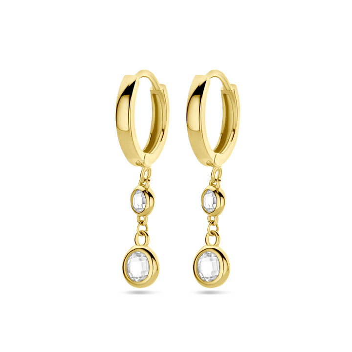 drop earrings zirconia 14K yellow gold