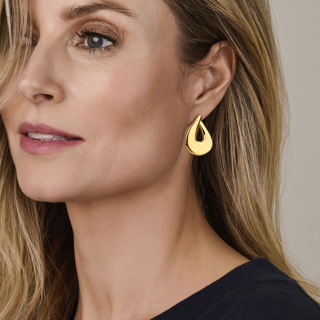 Verguld zilveren oorringen 37,5 mm – elegante statement in goudkleur