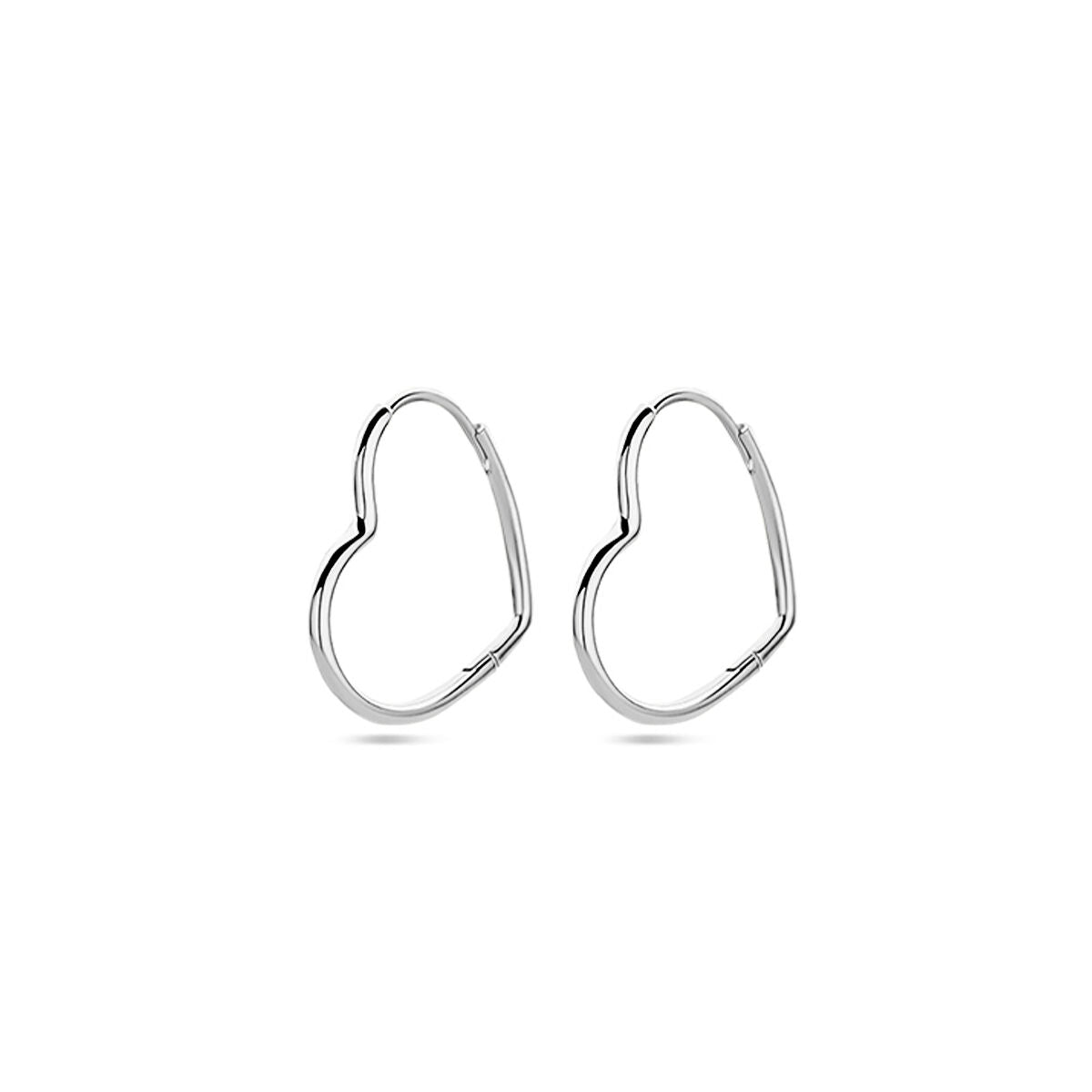 oorringen hart zilver gerhodineerd