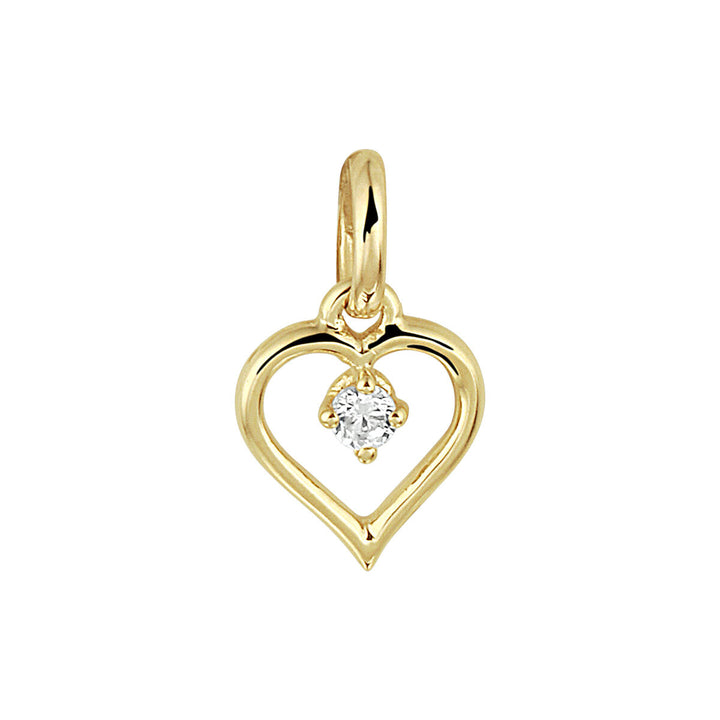 pendant heart zirconia 14K yellow gold