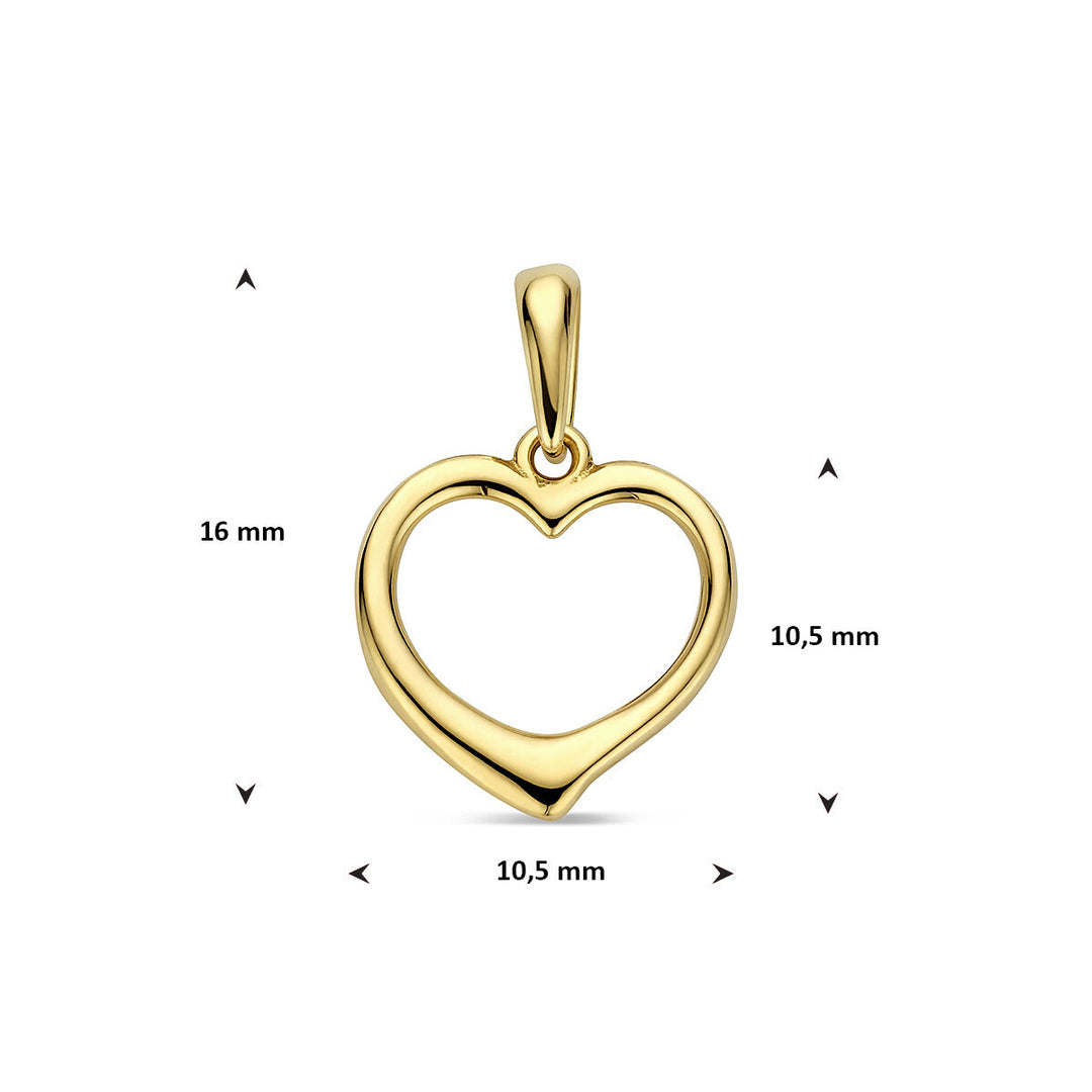 9k geelgouden hanger met hartje – symbool van liefde