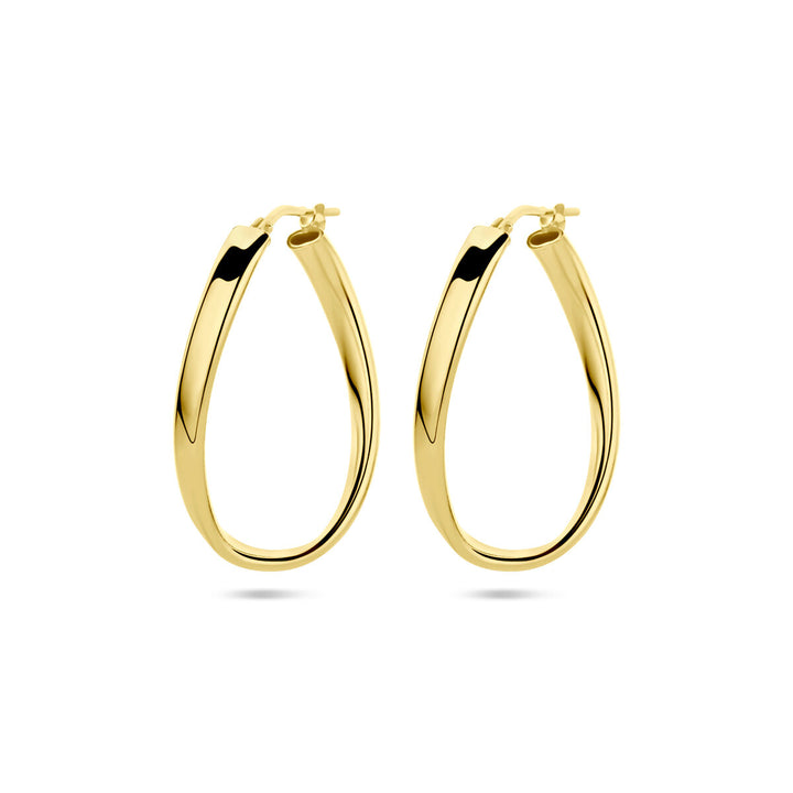 Ohrringe gedrehtes Rohr 1 Mikron Silber vergoldet (gelb)