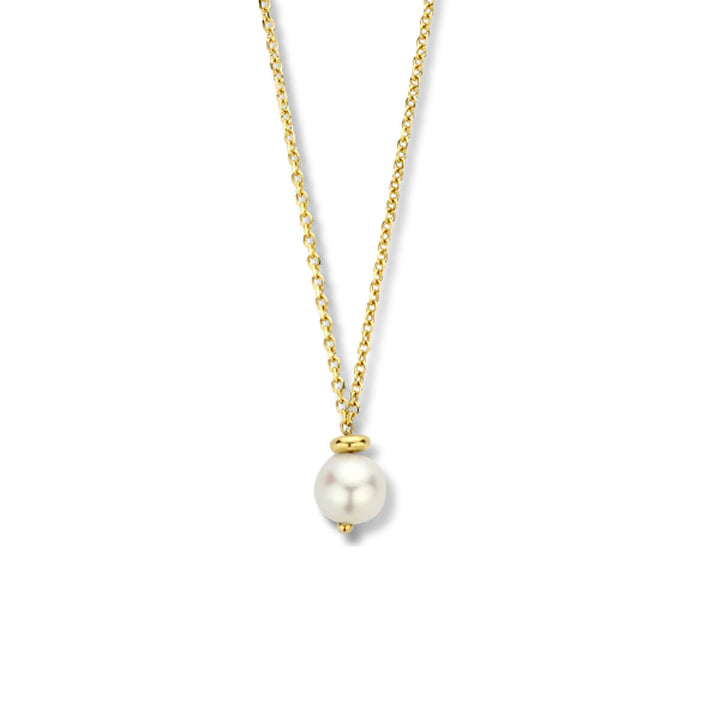Gold ladies necklace pearl 14K